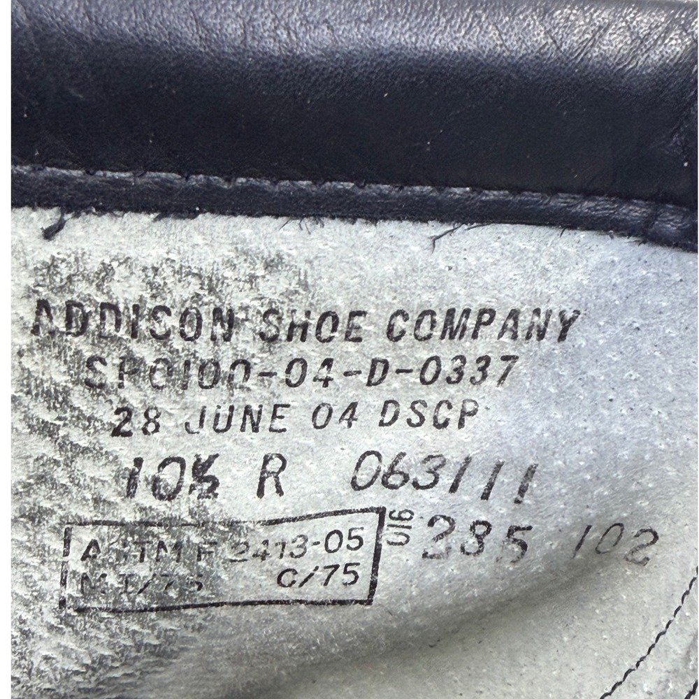 Addison Shoe Company‎ Black Leather Military Combat Boots Vibram 10.5 R 063111 - Picture 2 of 12